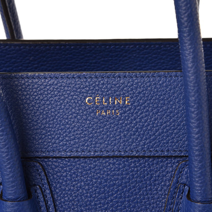 Celine Drummed Calfskin Micro Luggage Indigo 6 of 11