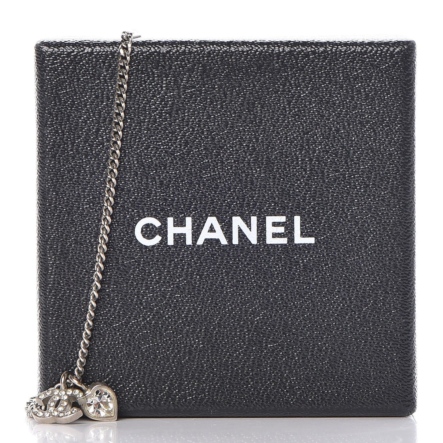 Crystal Mini Heart CC Necklace Silver