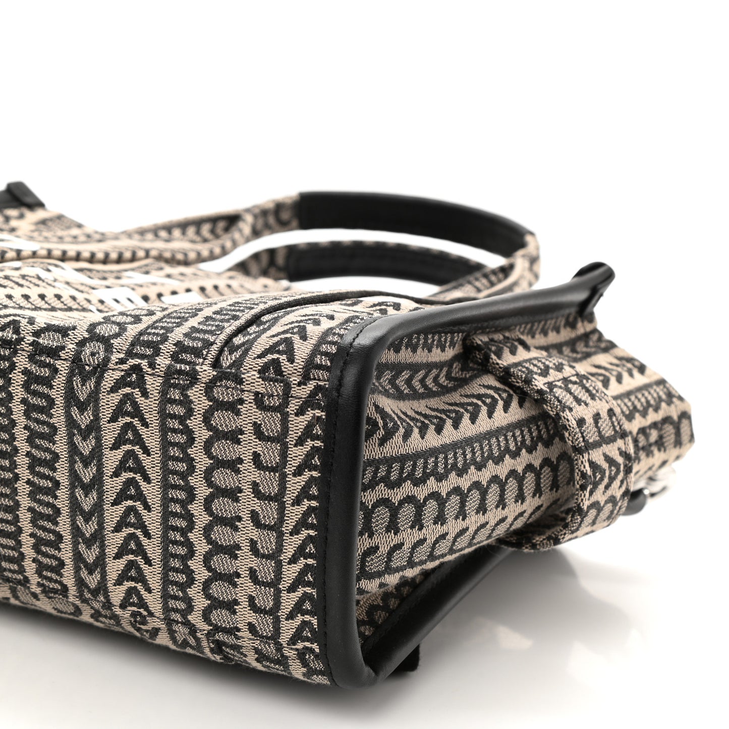 Cotton Jacquard Monogram Mini The Traveler Tote Bag Beige Multicolor