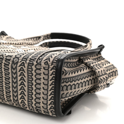 Marc Jacobs Cotton Jacquard Monogram Mini The Traveler Tote Bag Beige Multicolor 9 of 9