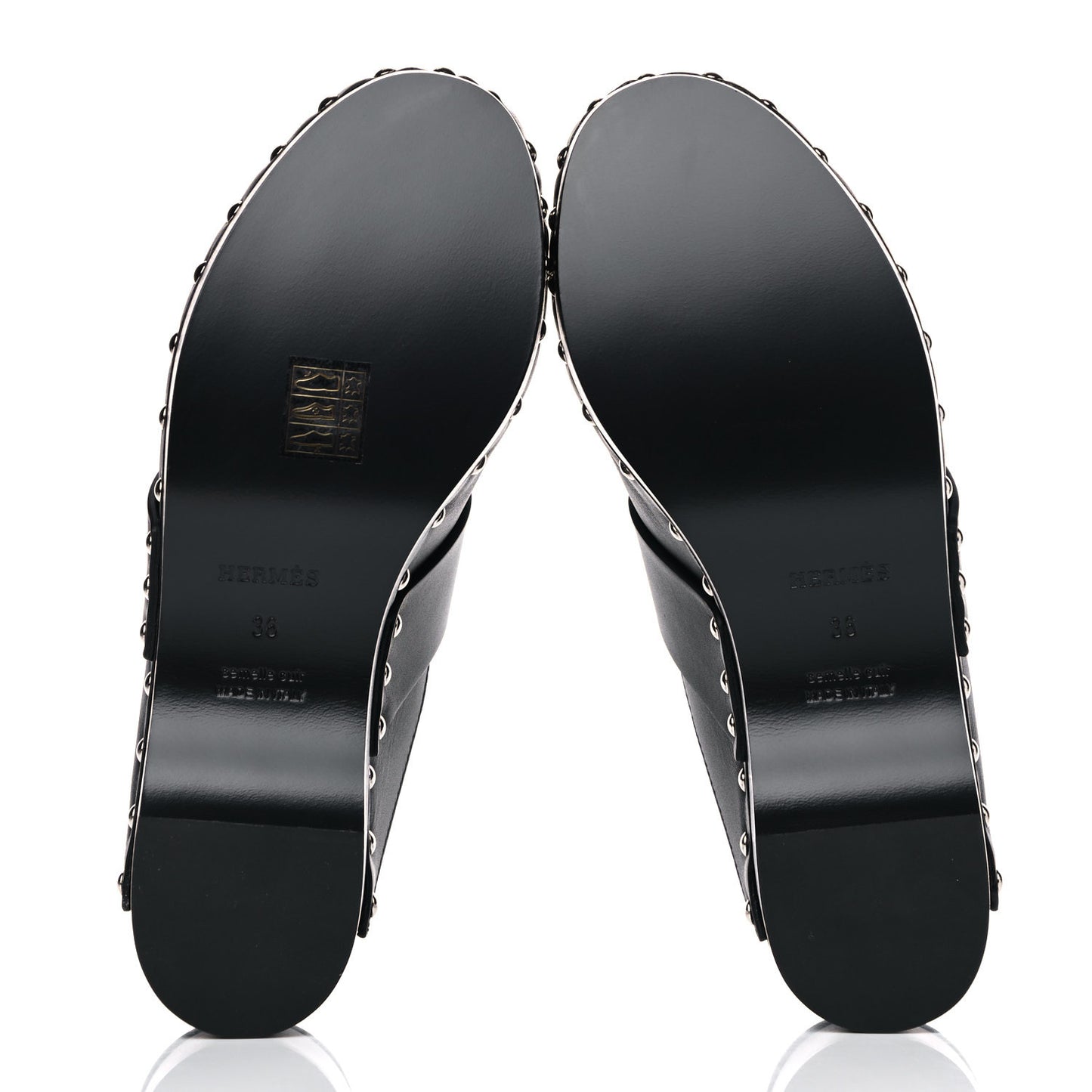 Calfskin Calya Mules 36 Black