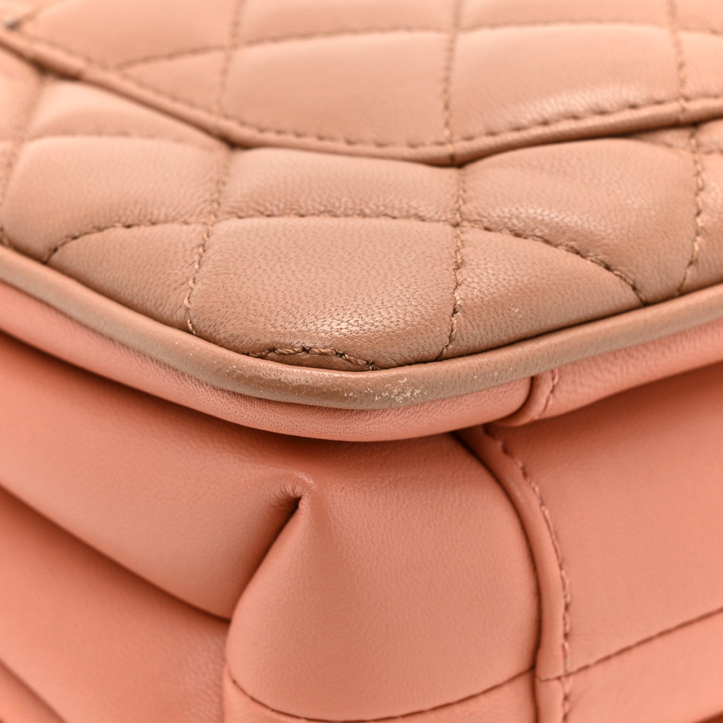 Lambskin Quilted Medium Coco Vintage Flap Beige