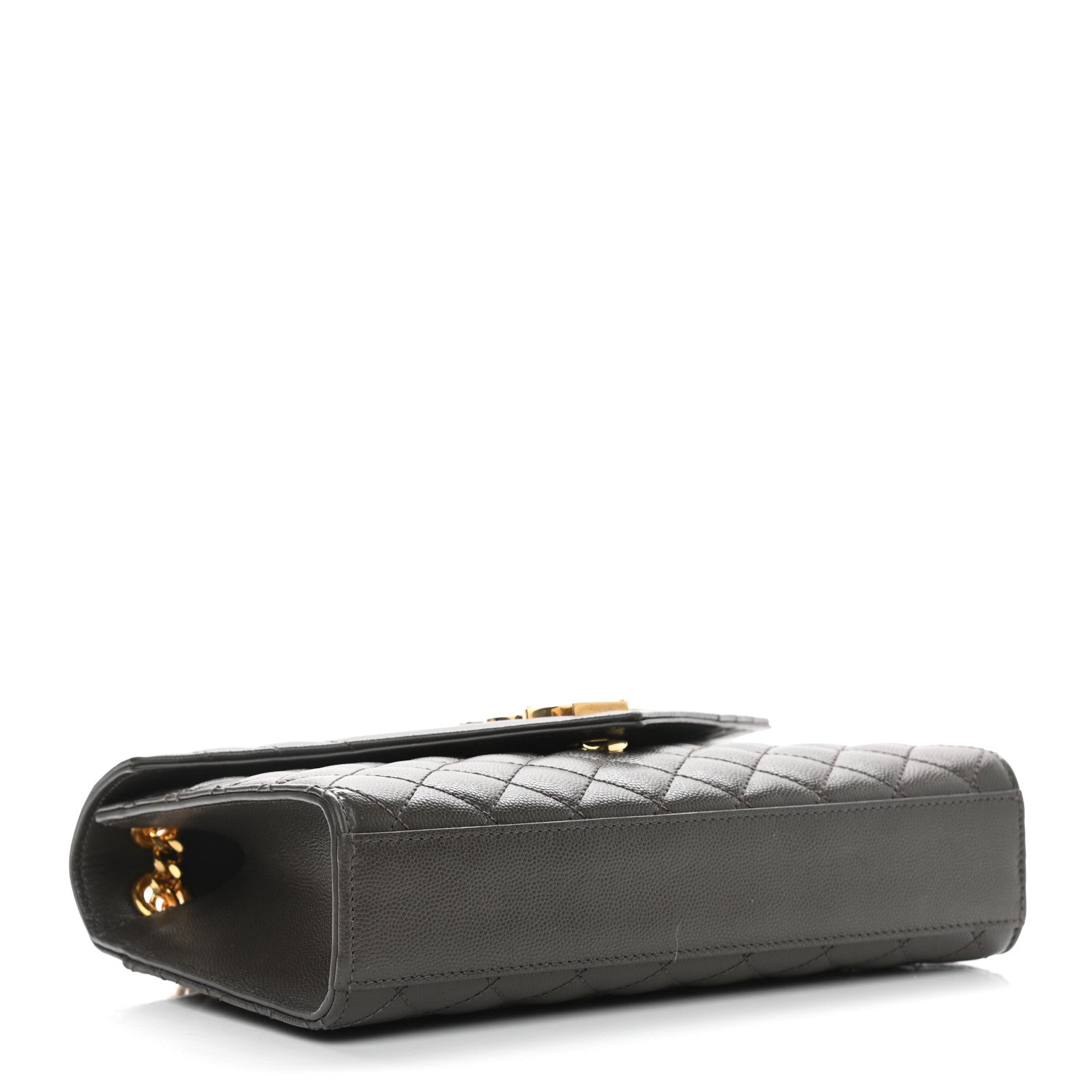 Saint Laurent Grain De Poudre Textured Mixed Matelasse Medium Triquilt Monogram Satchel Army Green 4 of 10