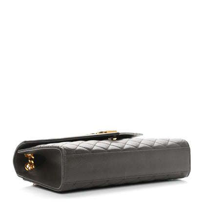 Saint Laurent Grain De Poudre Textured Mixed Matelasse Medium Triquilt Monogram Satchel Army Green 4 of 10