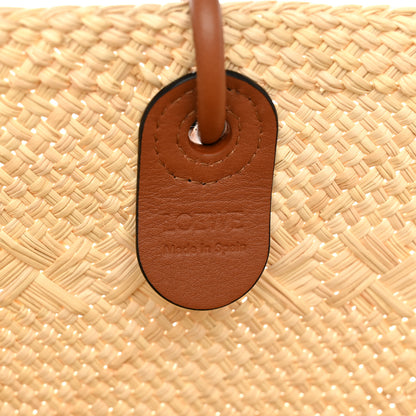 Loewe Calfskin Raffia Paulas Ibiza Large Anagram Basket Tote Bag Natural Tan 6 of 10