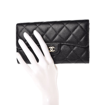 Chanel Caviar Quilted Large Flap Wallet Black 2 of 13