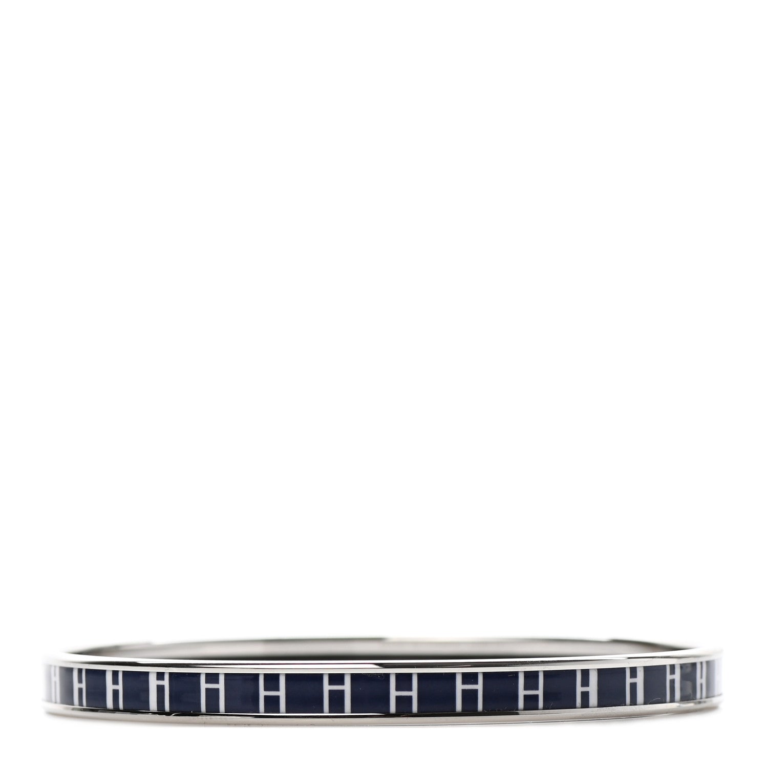 Hermes Printed Enamel OP'H Extra Narrow Bracelet 70 Ultramarine White 1 of 5