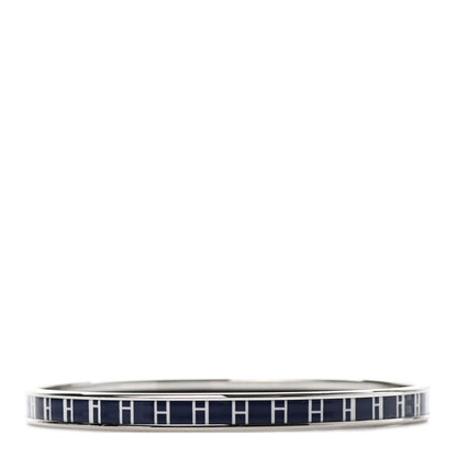 Hermes Printed Enamel OP'H Extra Narrow Bracelet 70 Ultramarine White 1 of 5