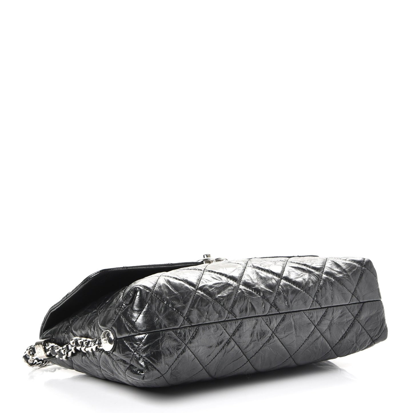 Crackled Aged Calfskin Big Bang Flap Black