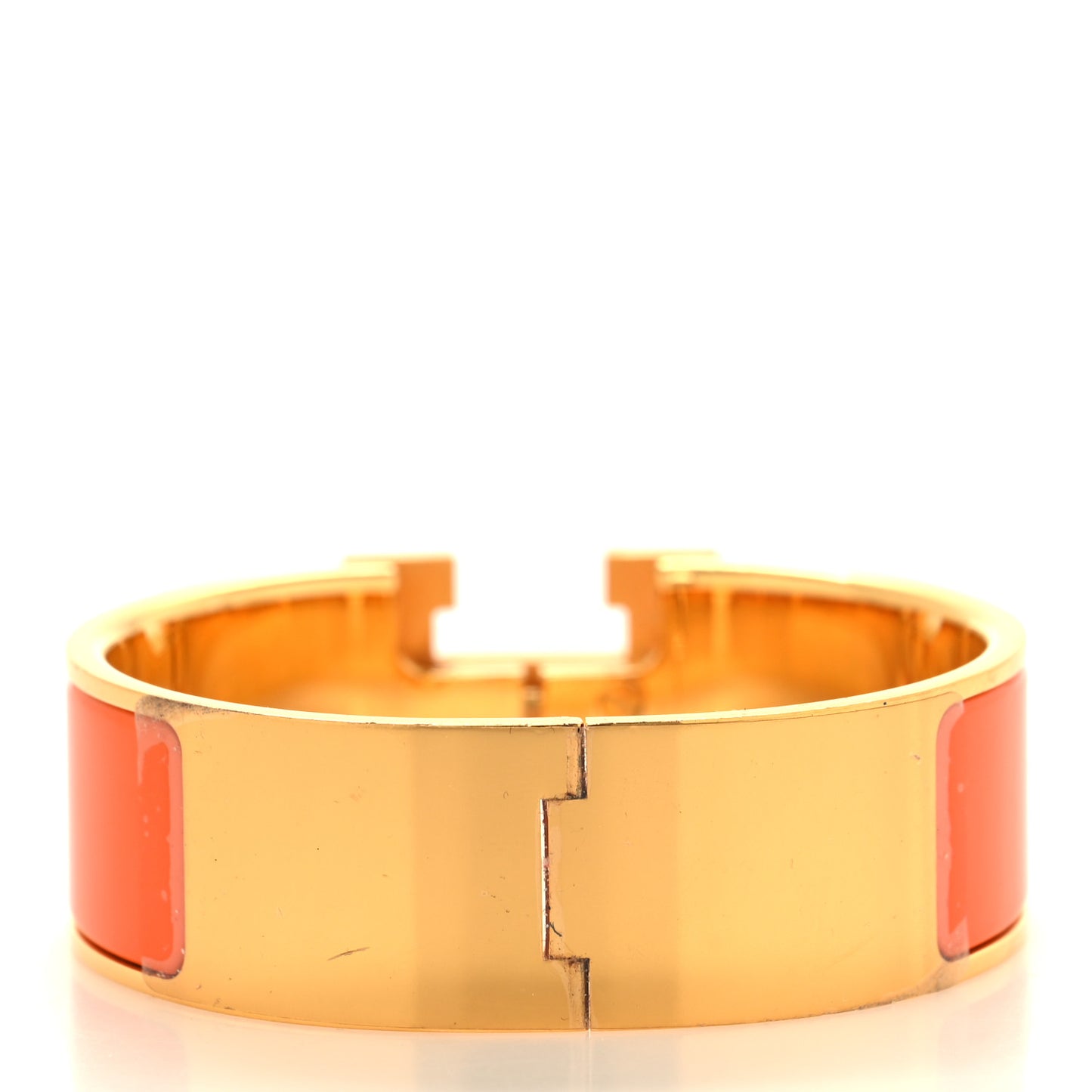Enamel Wide Clic Clac H Bracelet GM Orange