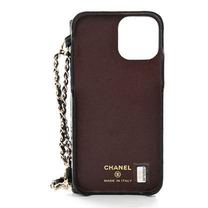 Chanel Lambskin Quilted iPhone XII Pro Holder With Chain Black 5 of 11