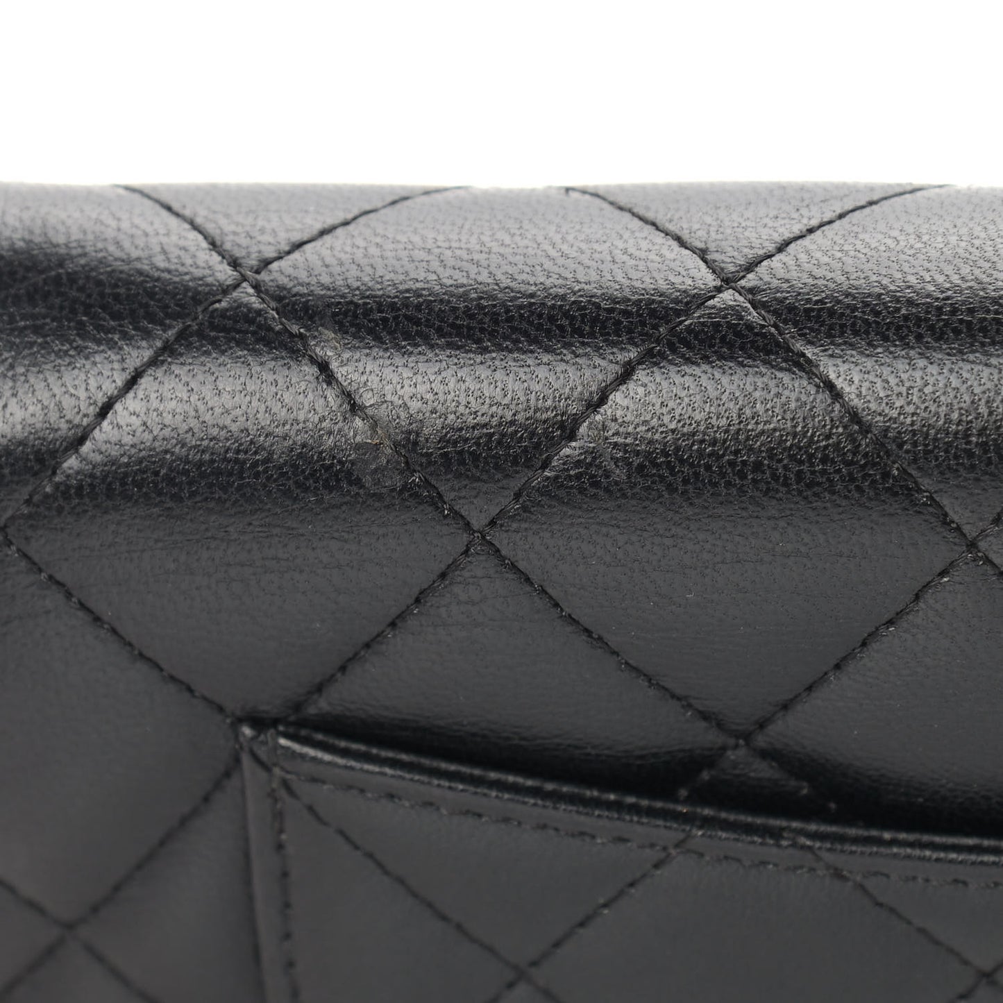 Lambskin Quilted Wallet On Chain WOC Black