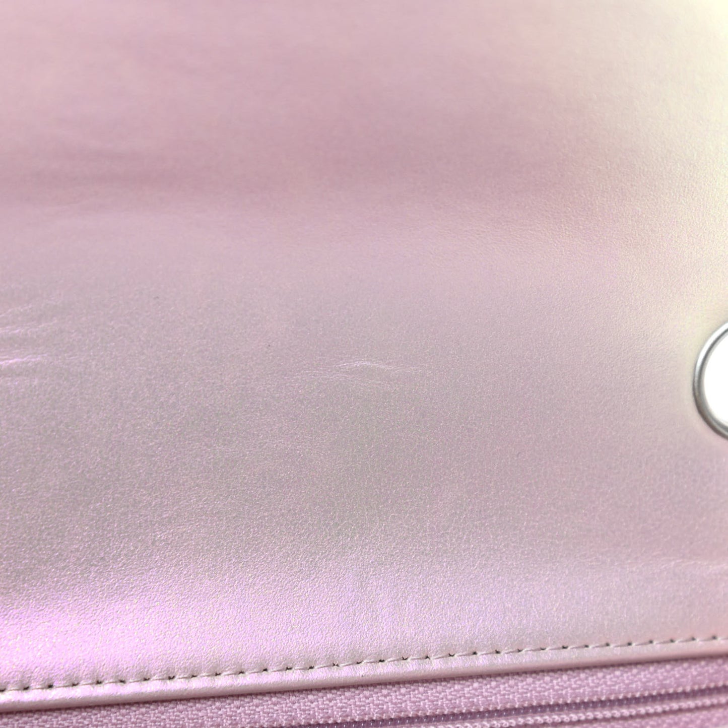 Iridescent Lambskin Quilted Mini Square Flap Pink