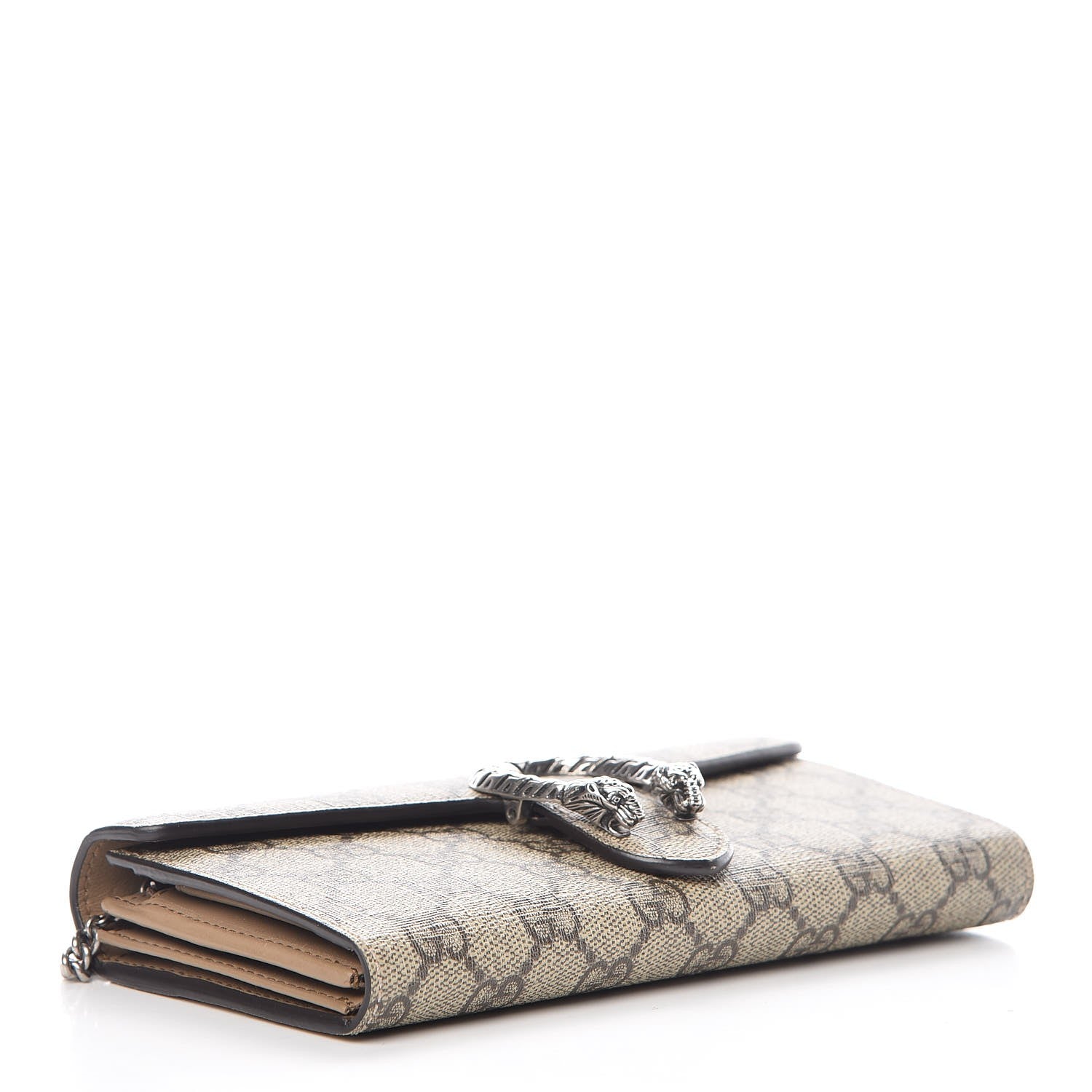 Gucci GG Supreme Monogram Dionysus Chain Clutch Wallet Beige Taupe 4 of 7