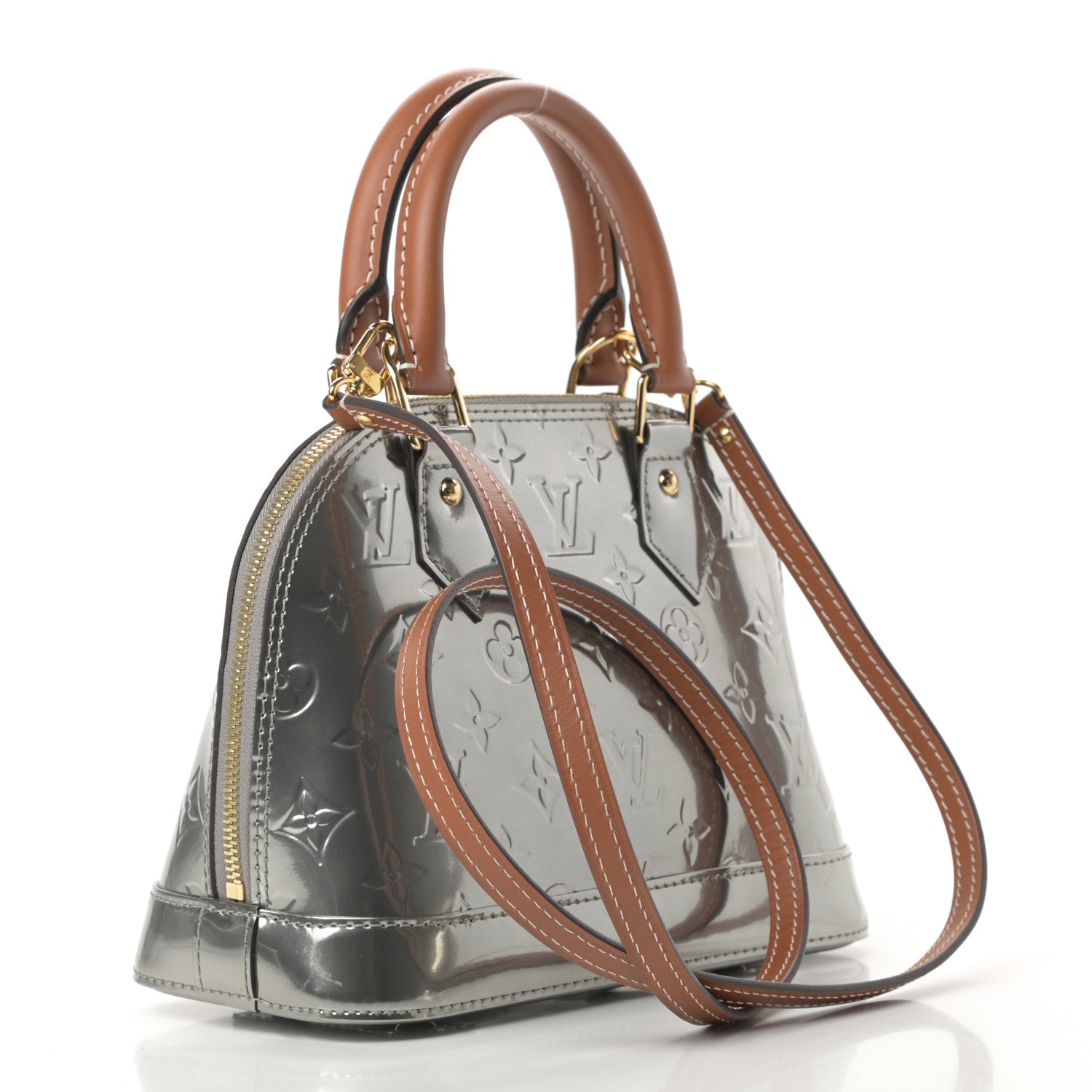 Louis Vuitton Vernis Alma BB Gris Metal 3 of 11