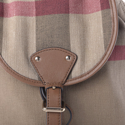 Burberry Overdyed Canvas Mega Check Medium Chiltern Backpack Tan 9 of 9