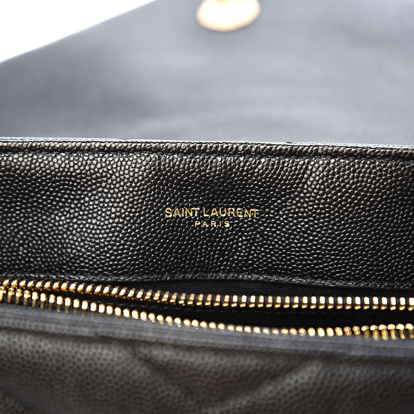 Grain de Poudre Calfskin Y Quilted Monogram Small Loulou Chain Satchel Black