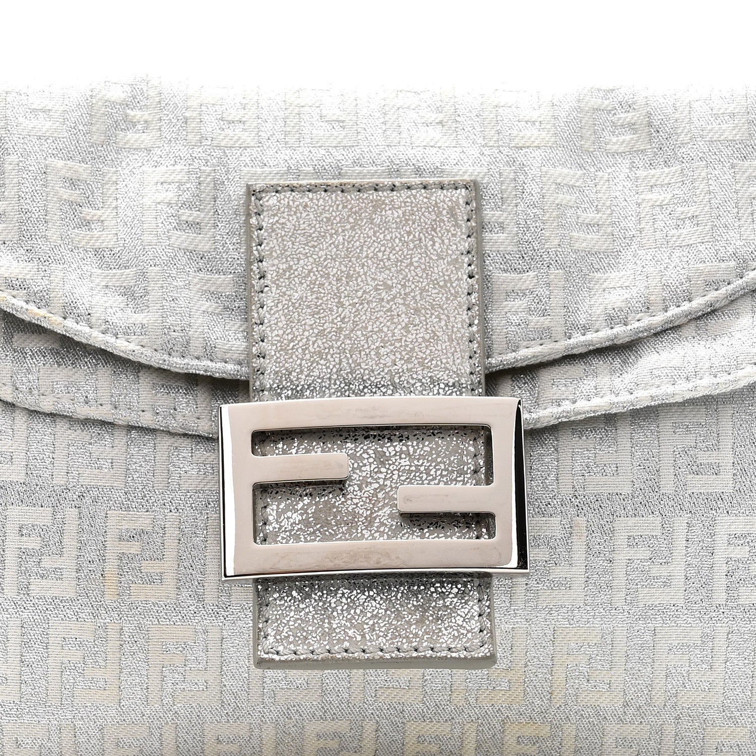 Fendi Metallic Zucchino Baguette Silver 7 of 11