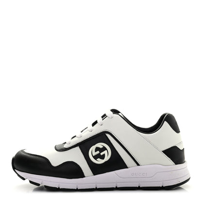Gucci Calfskin Womens Interlocking G Sneakers 35.5 Black White 1 of 18