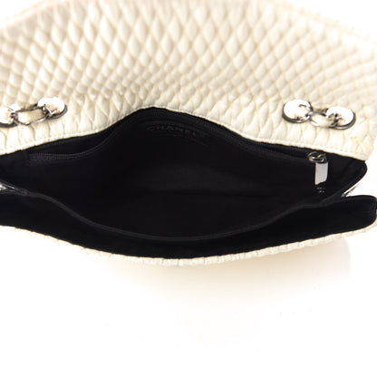 Chanel Vinyl Lambskin Quilted Shoulder Flap Beige Black 7 of 16