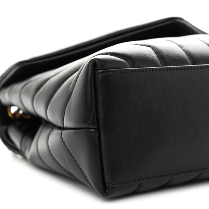 Saint Laurent Calfskin Y Quilted Monogram Small Loulou Chain Satchel Black 8 of 9