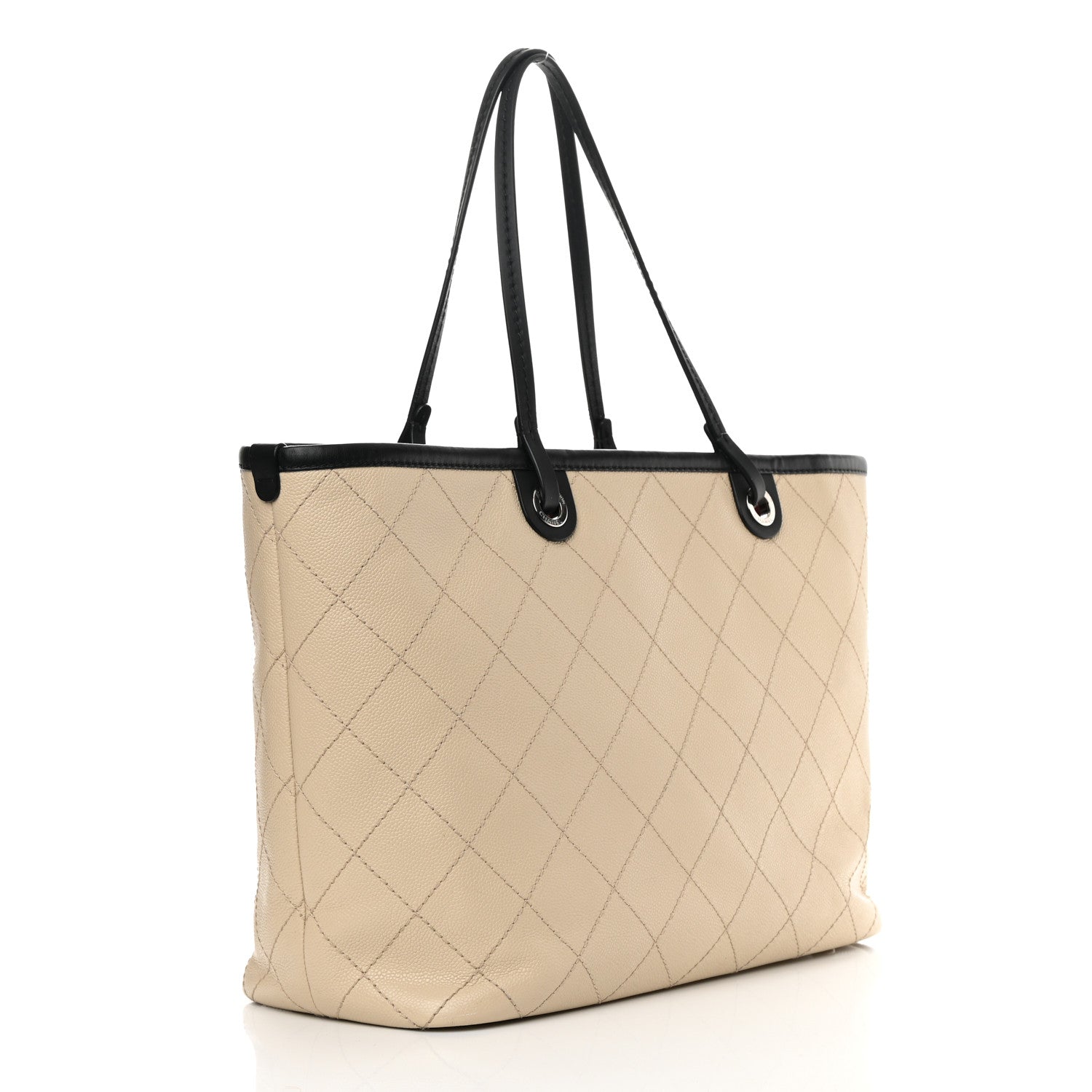 Chanel Grained Calfskin Large Fever Shopping Tote Beige 4 of 16