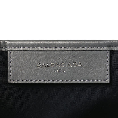 Balenciaga Cotton Canvas Calfskin S Navy Cabas Naturel Gris Acier 7 of 10