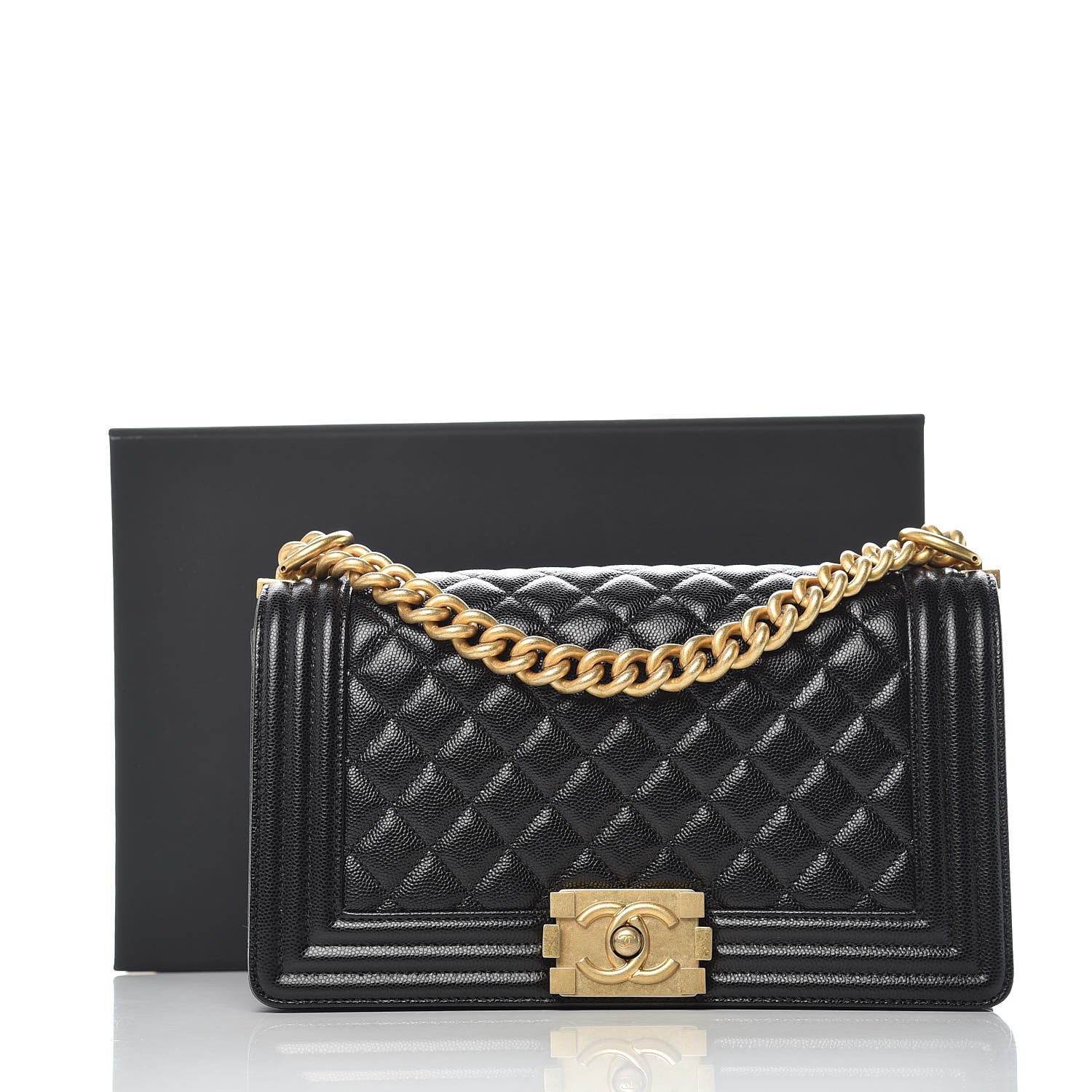 Chanel Caviar Quilted Medium Boy Flap Black 10 of 10