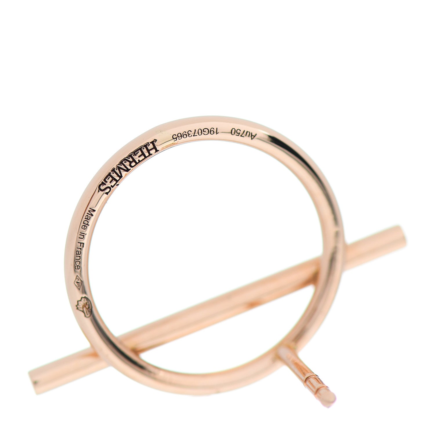 Hermes 18K Rose Gold MM Echappee Earrings 4 of 5