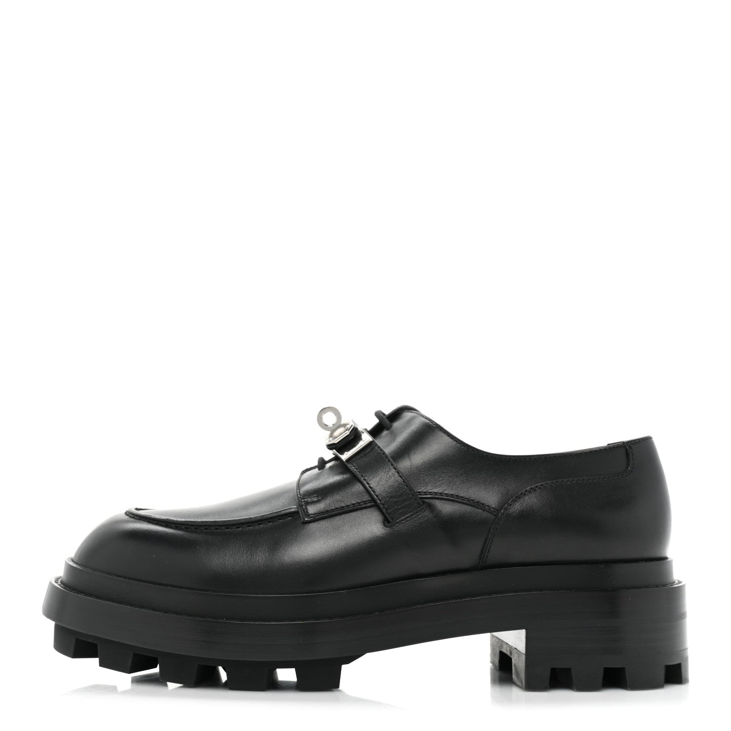 Hermes Calfskin Mens First Derby Shoes 40 Black 1 of 12