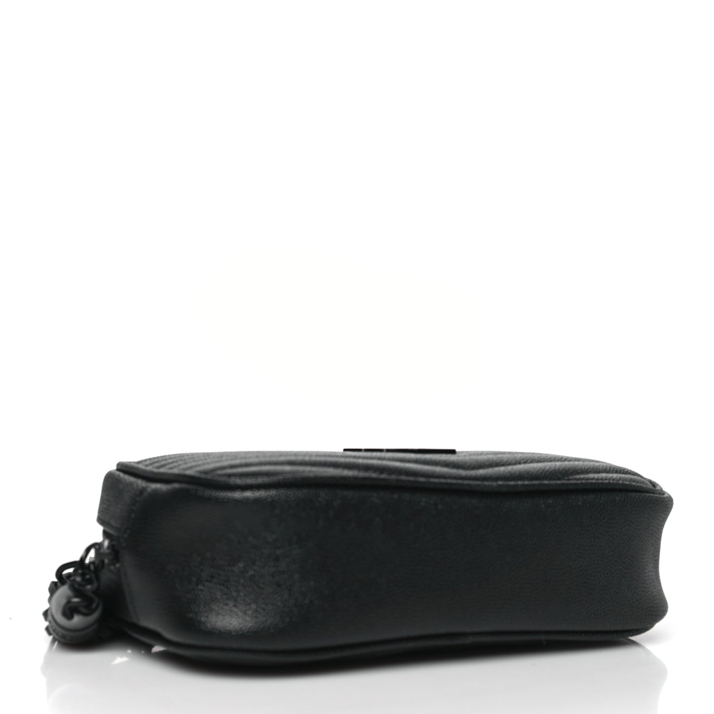 SAINT LAURENT Grain De Poudre Matelasse Monochrome Monogram Mini Lou Camera Bag Black