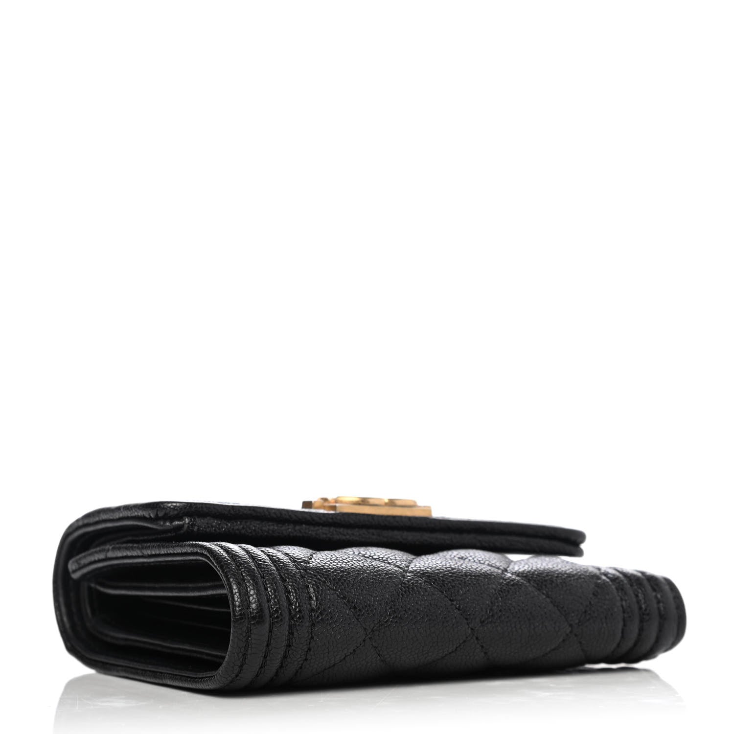 Chanel Caviar Quilted Compact Boy Wallet Black 3 of 4