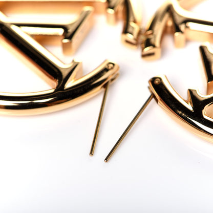 Louis Vuitton Metal Louise Hoop Earrings Gold 4 of 7