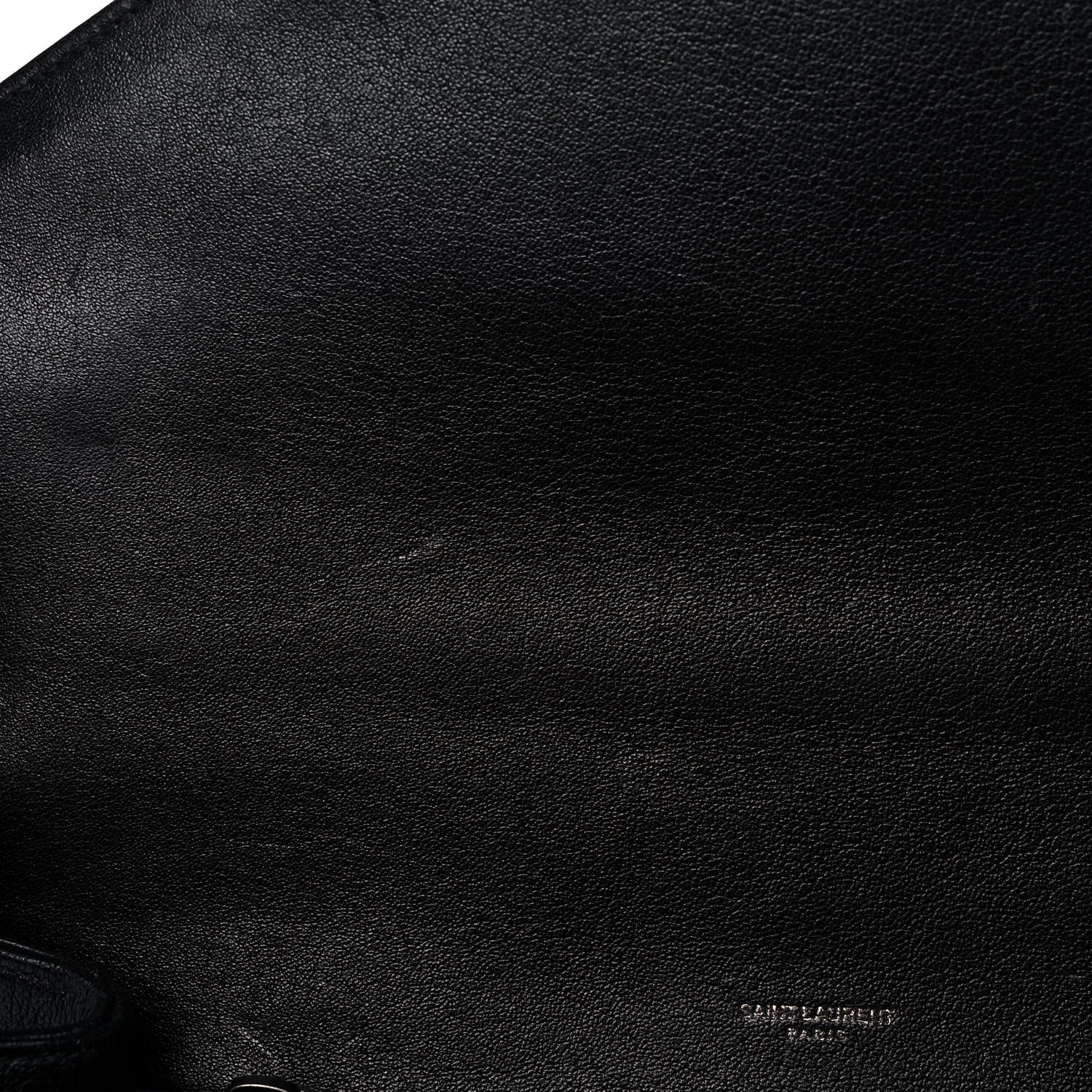 Saint Laurent Sheepskin Matelasse Chevron Monogram Large College Satchel Black 15 of 16