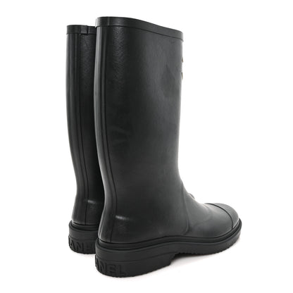 Chanel Caoutchouk CC High Boots 38 Black 5 of 9