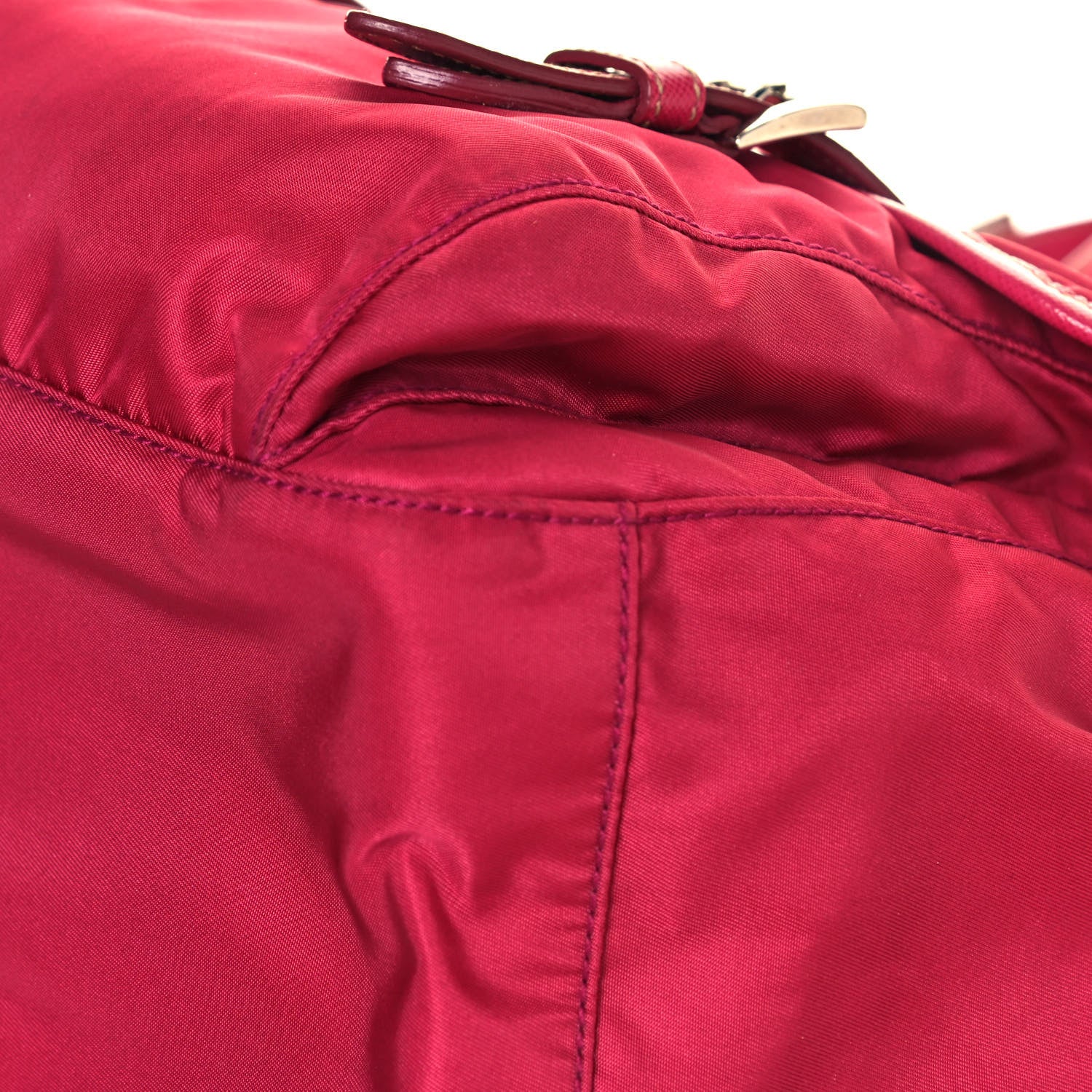 Prada Tessuto Nylon Saffiano Messenger Bag Fuxia 11 of 17