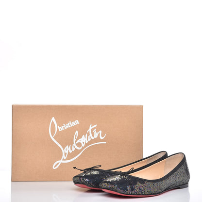 Christian Louboutin Glitter Spotlight Rosella Flats 38 Blue Khol Black 11 of 11