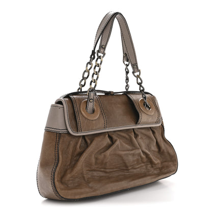 Fendi Calfskin B Bag Brown Grey 3 of 15