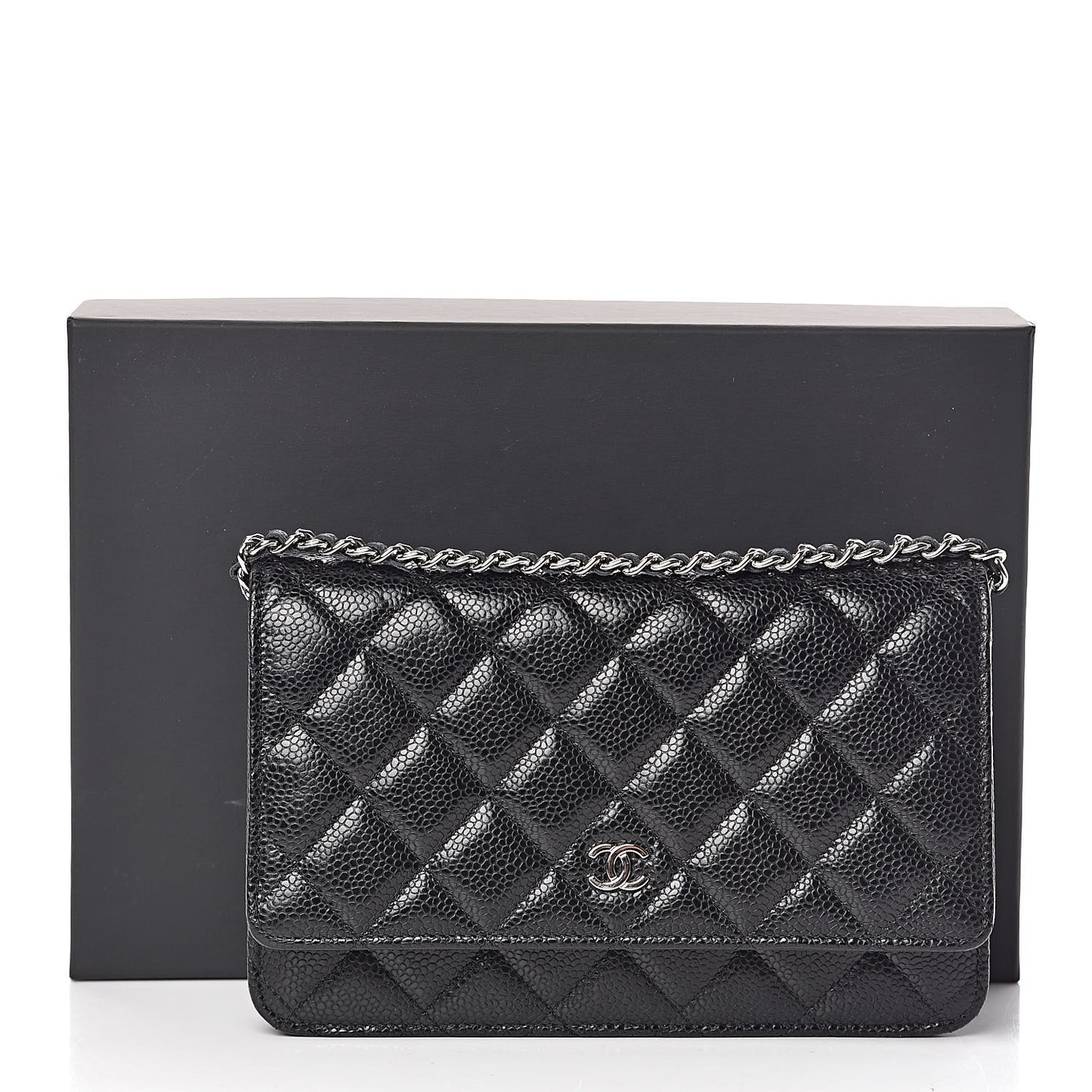 Caviar Quilted Wallet On Chain WOC Black