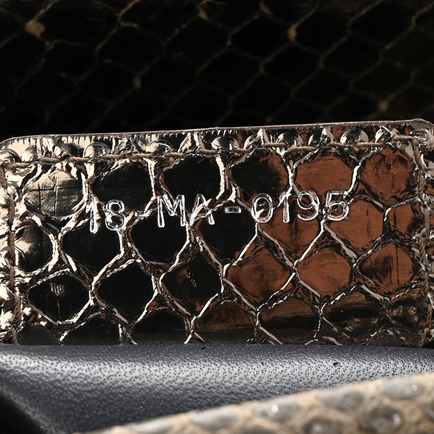 Metallic Snakeskin Medium Lady Dior Silver