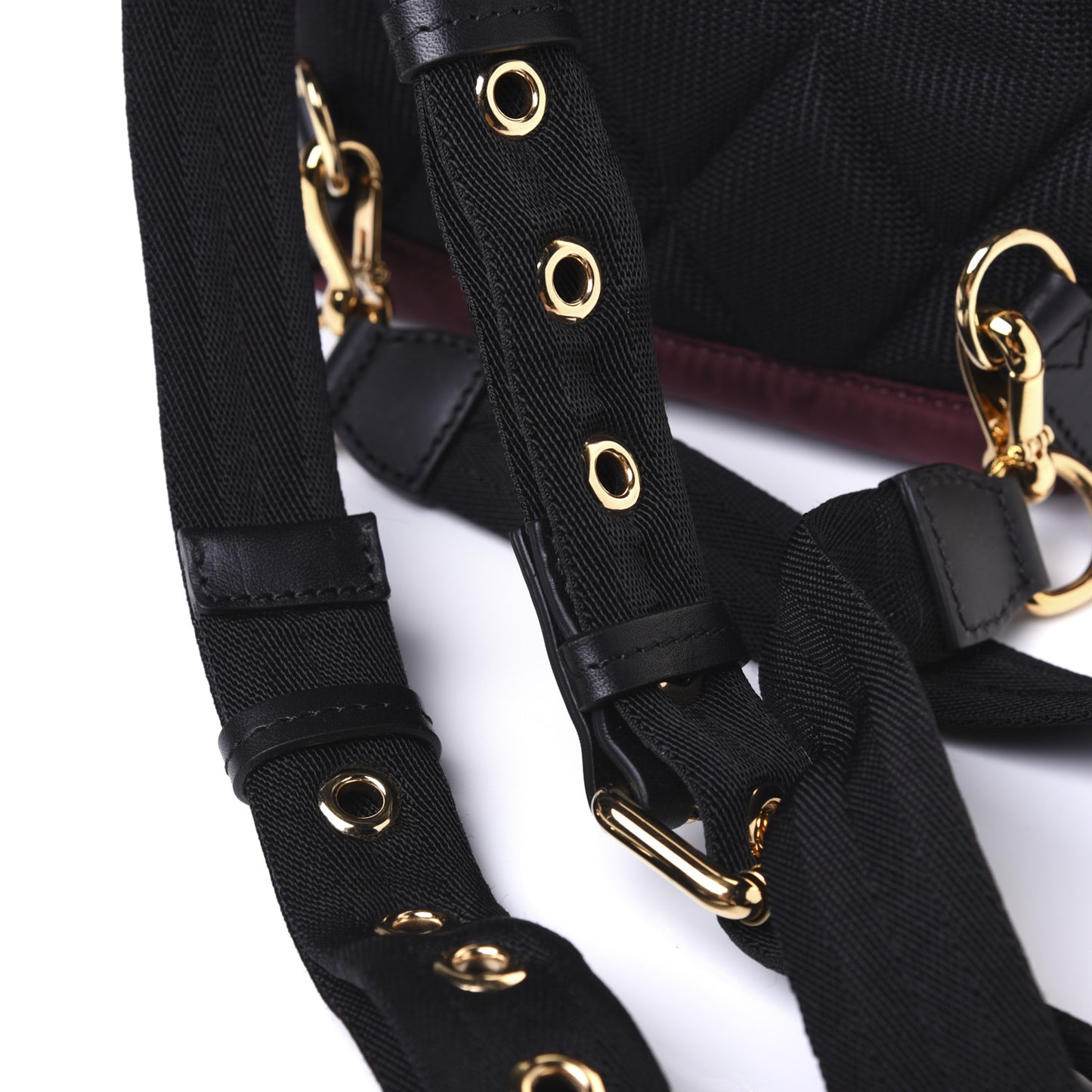 Nylon Small Rucksack Backpack Burgundy Red