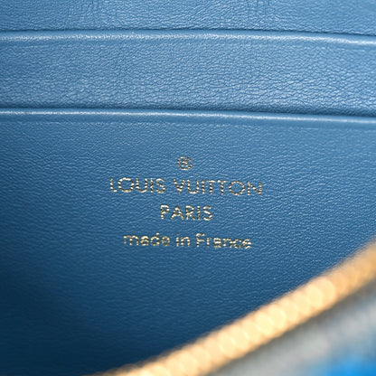 Louis Vuitton Embroidered Monogram Denim New Wave Chain Pochette Blue 6 of 10