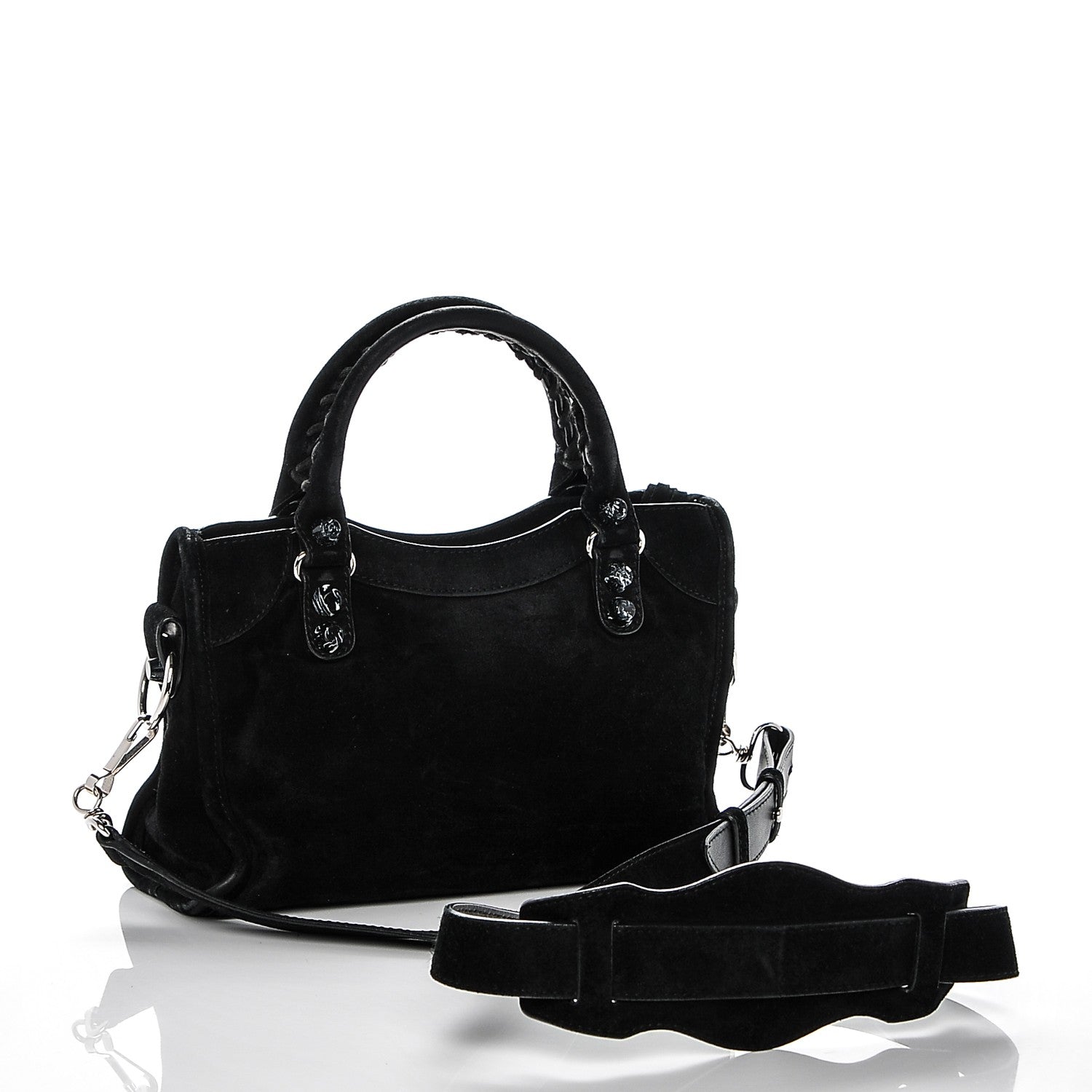 Balenciaga Baby Daim Suede Marble Hardware Mini City Black 3 of 9
