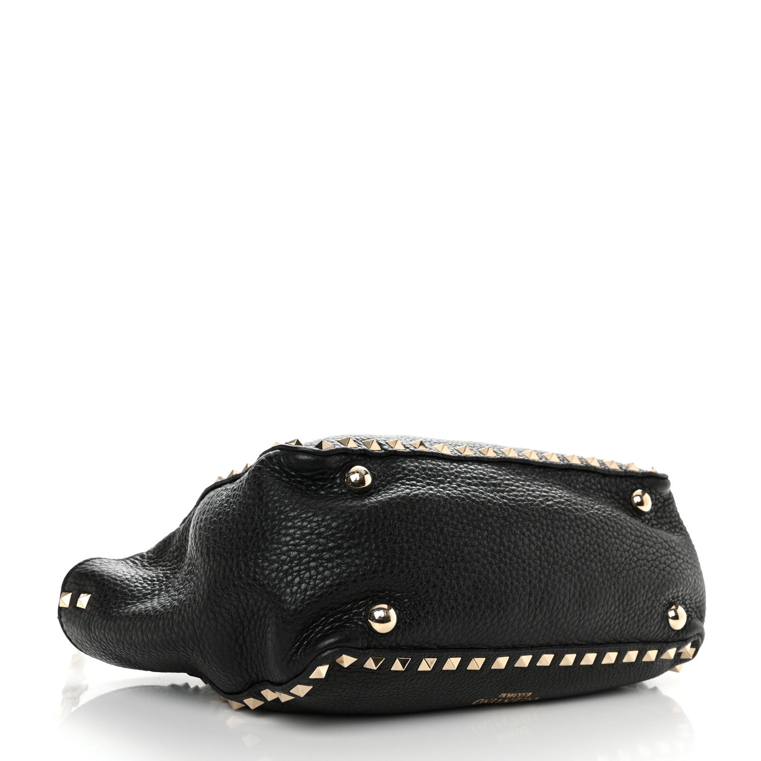 Valentino Garavani Grained Calfskin Small Rockstud Tote Black 4 of 9