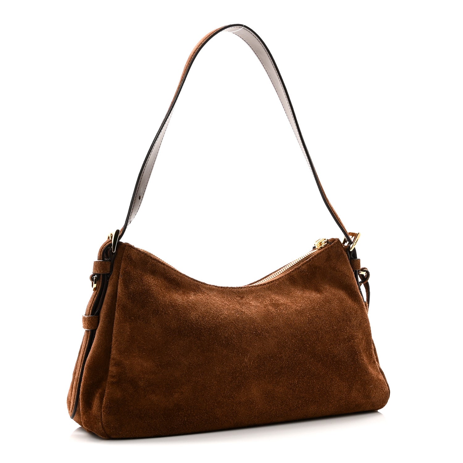 Prada Scamosciato Suede Medium Aimee Shoulder Bag Cacao 4 of 10