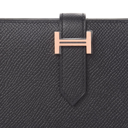 Hermes Epsom Bearn Compact Wallet Black 5 of 8