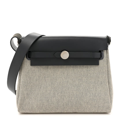 Hermes Military Toile Vache Hunter Herbag Zip Retourne 20 Ecru Ardoise 1 of 11
