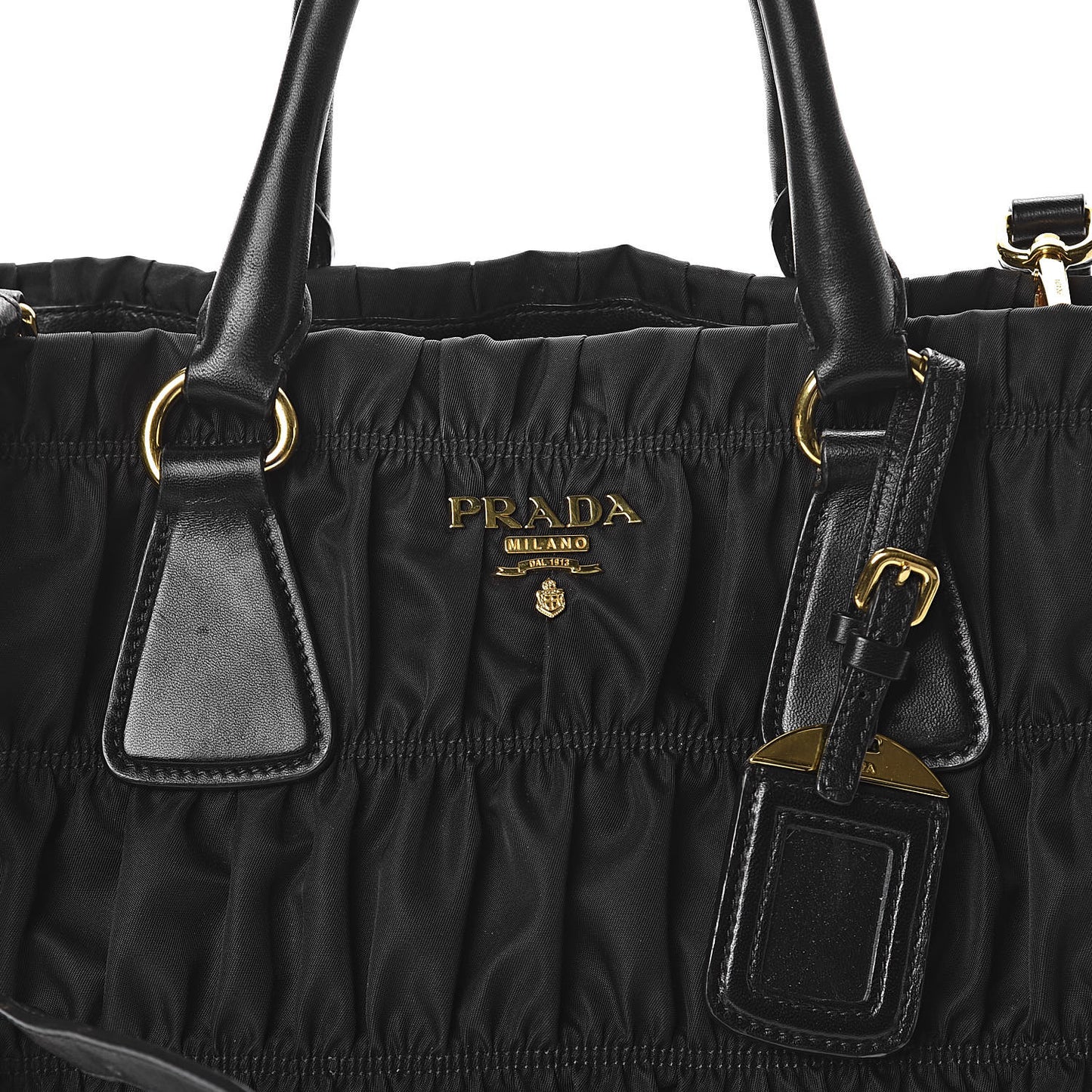 Tessuto Nylon Gaufre Satchel Black