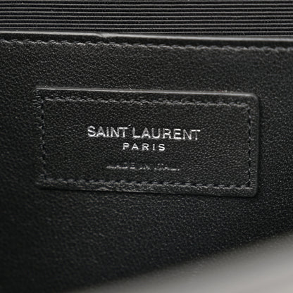 Saint Laurent Calfskin Crocodile Embossed Medium Classic Monogram Kate Tassel Satchel Storm 6 of 11