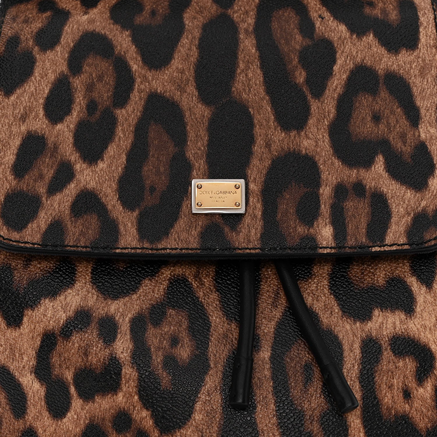Dolce & Gabbana Dauphine Leopard Print Miss Sicily Backpack Black 7 of 12